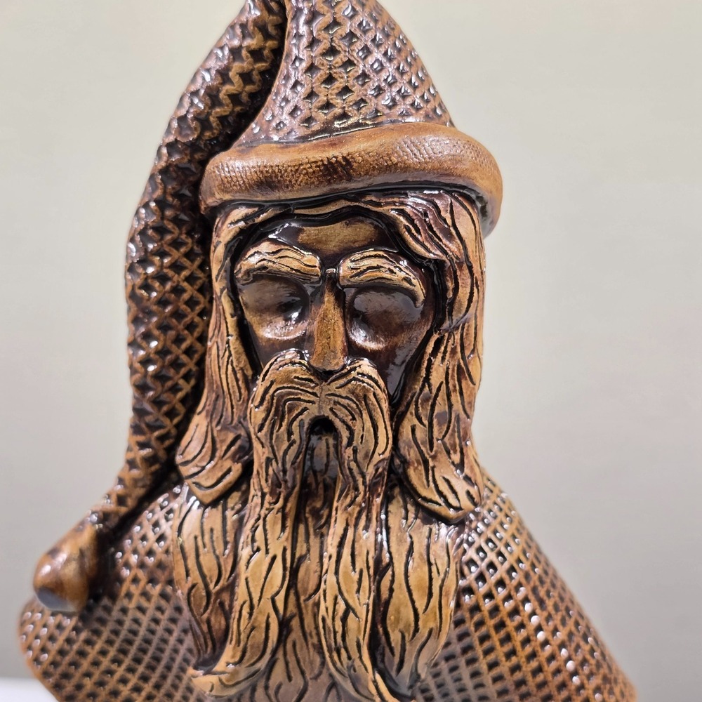 Braunschweig Pottery Sculpture Handcrafted Ceramic Santa Claus Brown Christmas